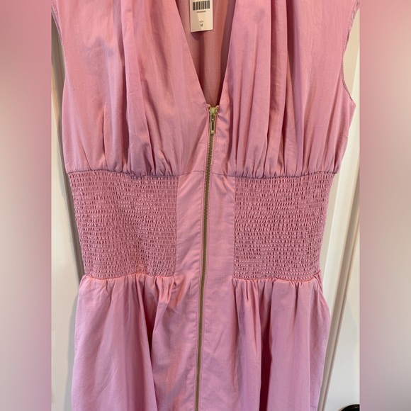 NWT Anthropologie The Tommie Zip Front Pink Midi Dress - Picture 7 of 8